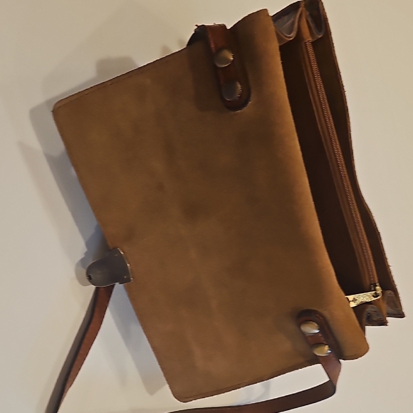 Patricia Nash Brown Multi-Color Travel Stamp Shoulder Bag 9"x7" - Picture 10 of 12